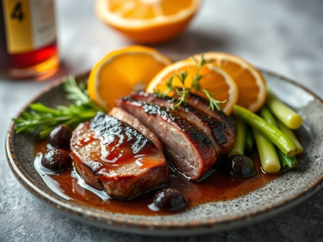 Filet de porc au prûneaux, sauce à l’ armagnac