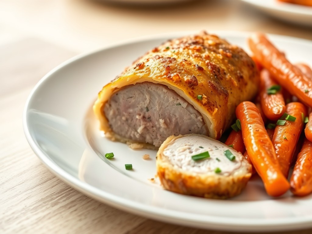 Filet in aardappelkorst, AI-gegenereerde illustratie