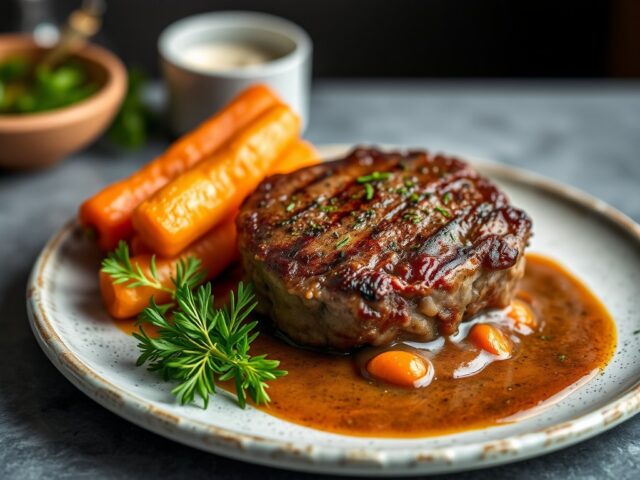 Filet mignon van pata negra, zoetzure saus van Tro
