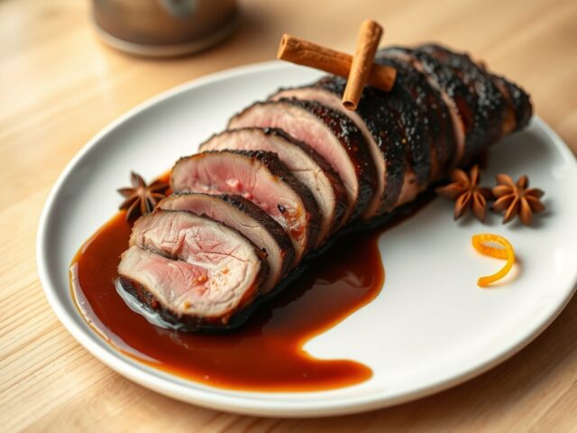 Filet van wilde eend met kaneel en koffie