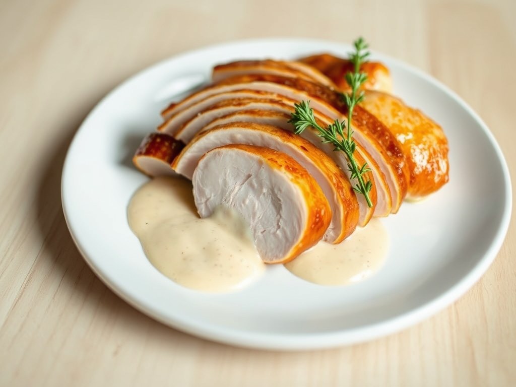 Filets de pintade au champagne, AI-gegenereerde illustratie