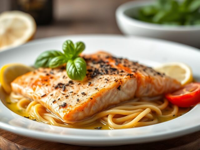 Filetto di salmone al forno — AI-gegenereerde illustratie