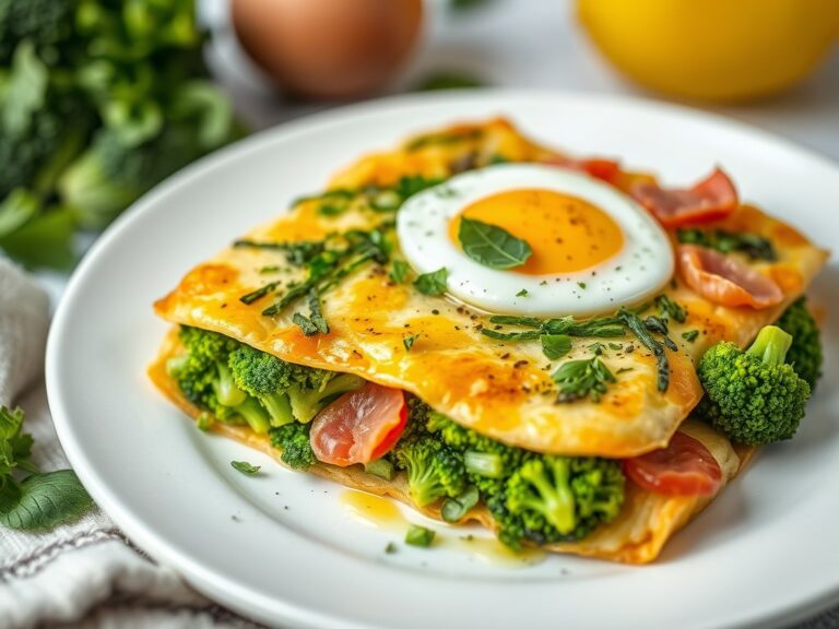 Fillodeegtaart met broccoli en serranoham