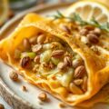 Filo met prei, pistachenoten en hervekaas (zie opm