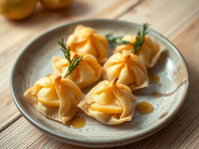 Filobeursjes met hervekaas en peer