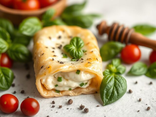 Filodeegbakje met Boursin en basilicum