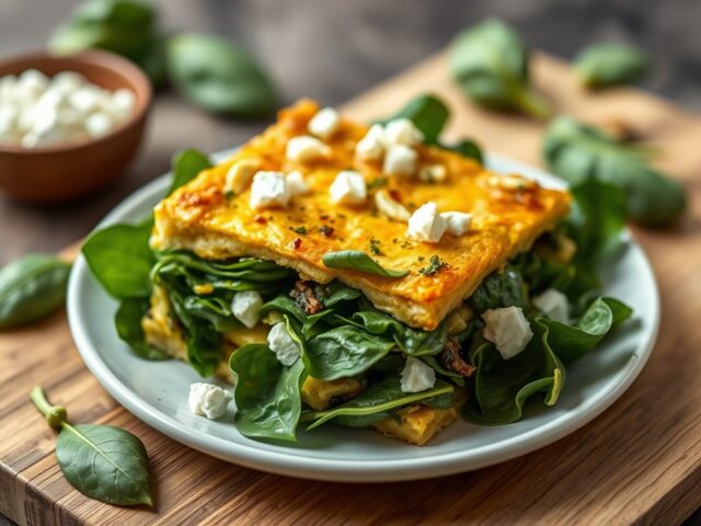 Filodeegtaartje met spinazie en feta