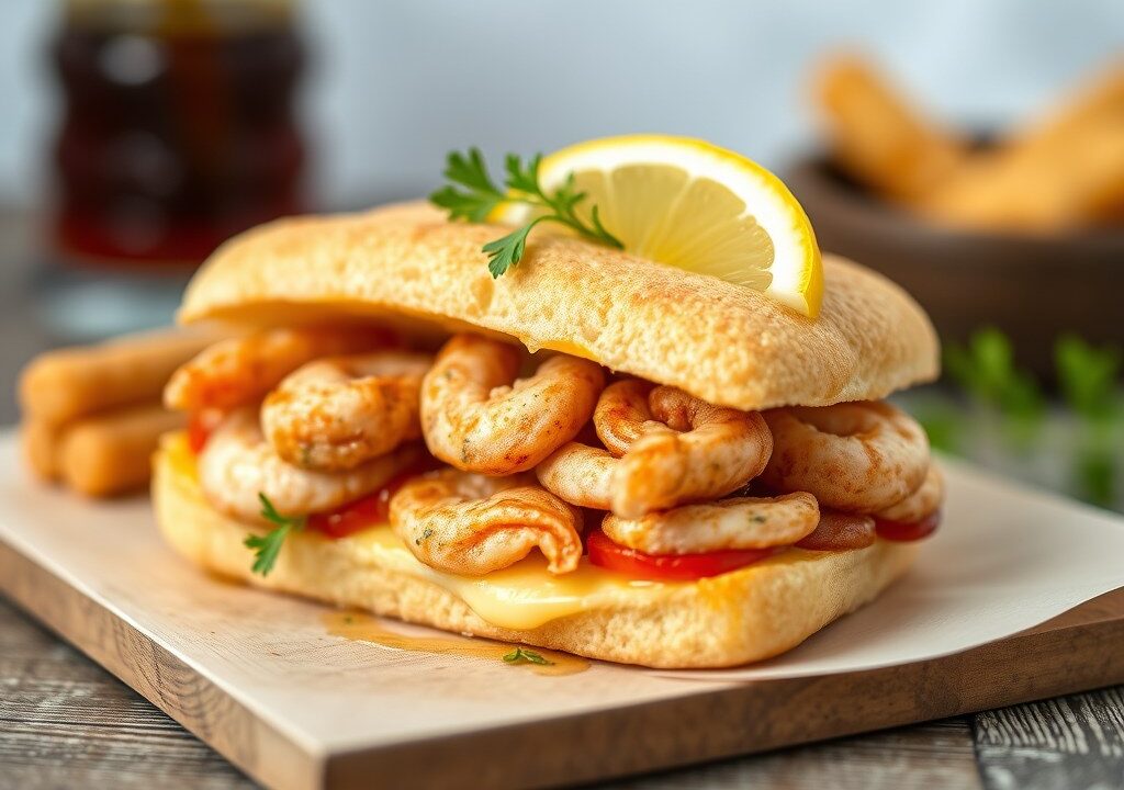 Fingersandwich van rog in aardappelkorst, mousseline met kappertjes, AI-gegenereerde illustratie