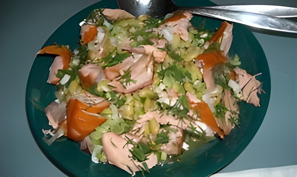 Flageolets met warm gerookte zalm en creme fraiche