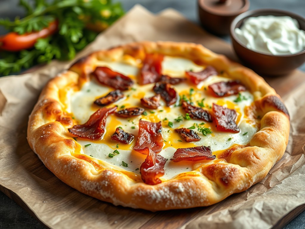 Flammenkuchen, AI-gegenereerde illustratie