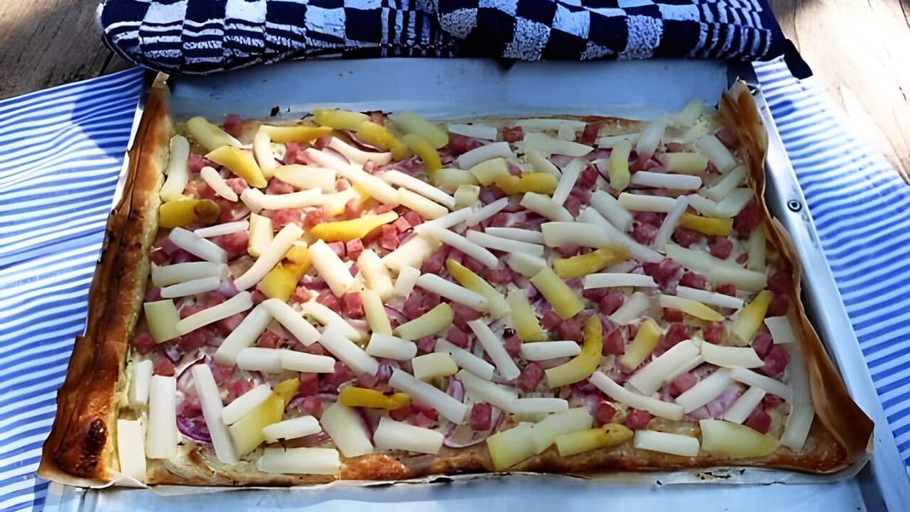 Flammkuchen met asperges