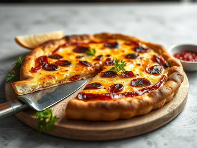 Flammkuchen of Tarte Flambée — AI-gegenereerde illustratie