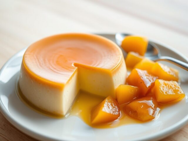 Flan met Kweepeer-Compôte