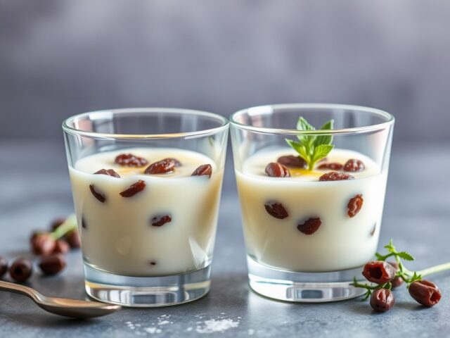 Flensjes met advokaat en rozijnen