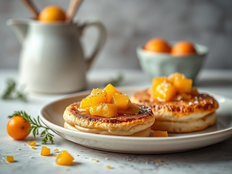 Flensjes met ananascompote en gedroogde vijgen