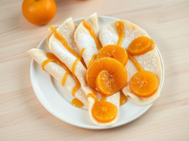 Flensjes met mandarijnen en mandarijnenlikeur