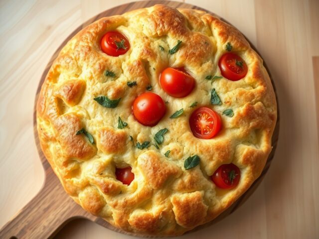 Focaccia met kerstomaatjes