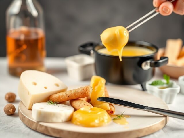 Fondue uit de Savoie met drie soorten kaas