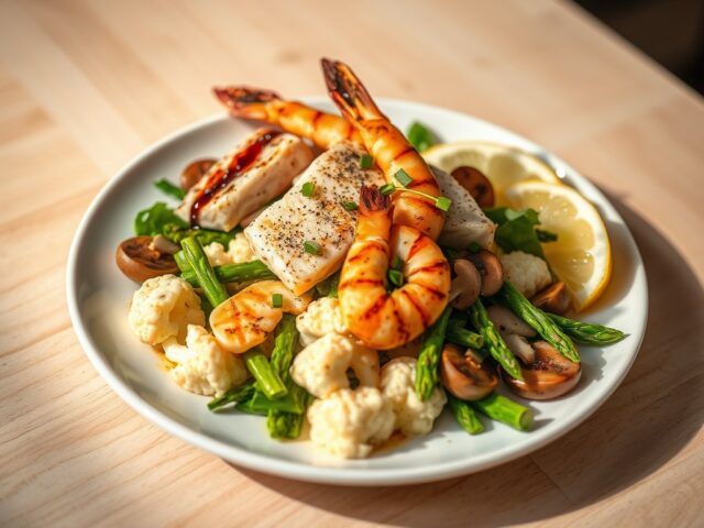 Forel bloemkool aspergesalade