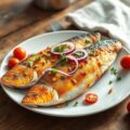 Forel met hazelnoten en peterselie