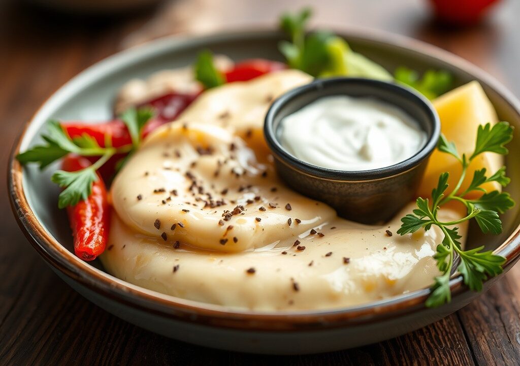 Fourmee d’ambert saus, AI-gegenereerde illustratie