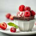 Frambozenijs met Choco Brownie