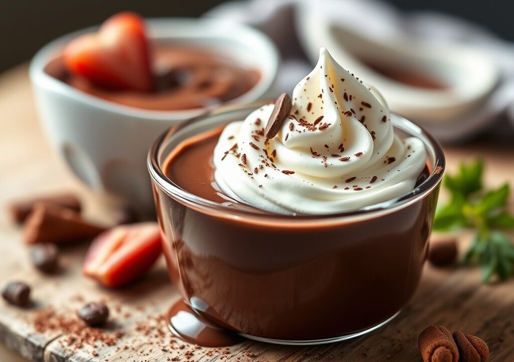 Franse chocoladesaus, AI-gegenereerde illustratie