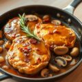 Franse varkenslappen met champignons en spekjes
