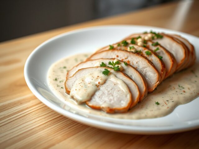 Fricandeau met pepersaus
