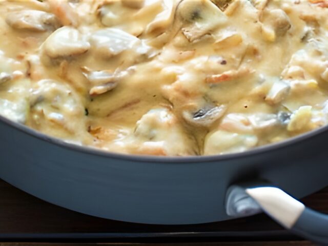 Fricassée de porc, een romige stoofpot van varkensvlees