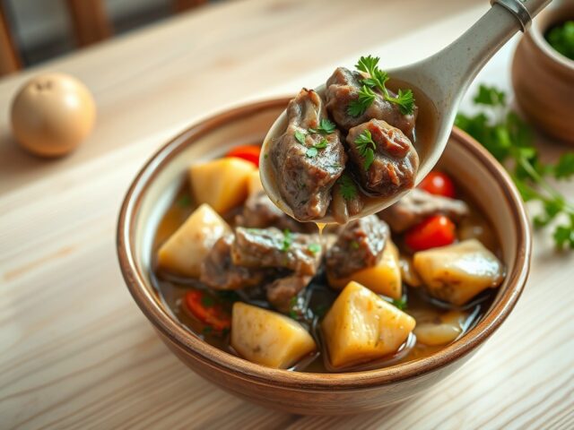 Fricassee van lam en artisjok