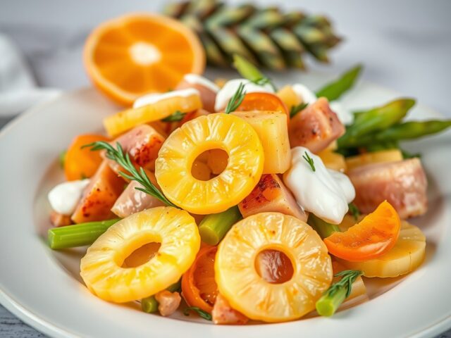 Fris zoete ananas asperge salade