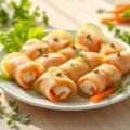 Frisse makreelrolletjes in komkommerlinten