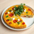 Fritatta met kerstomaat en rucola