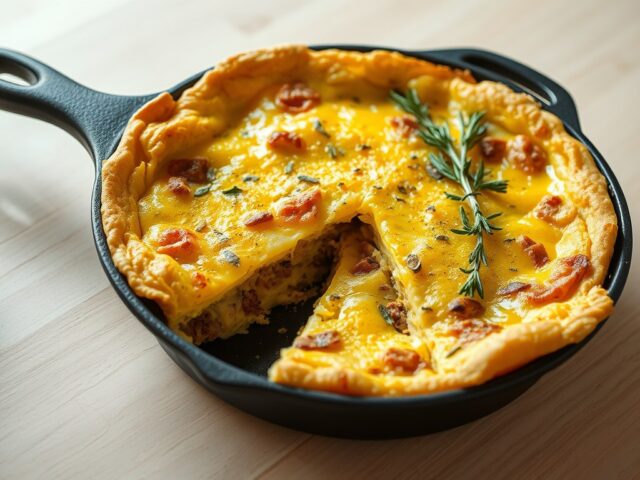 Frittata met gehakt en kaas