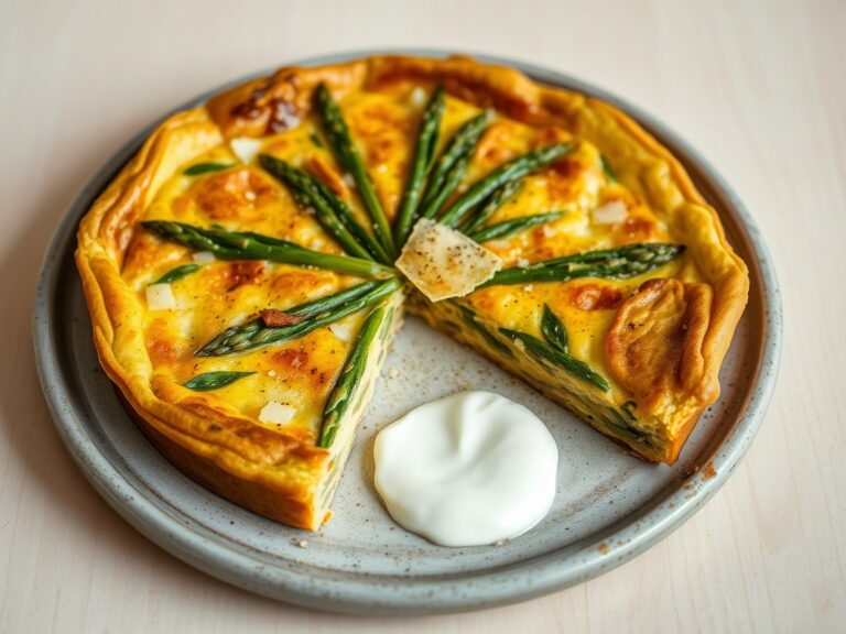 Frittata met groene asperges en kwark