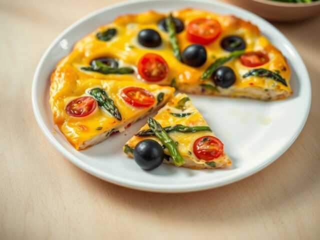 Frittata met tomaat,asperges en olijven