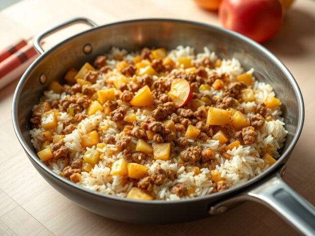 fruitige rijstgehaktschotel