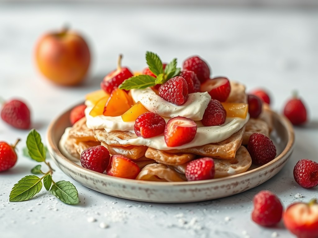 Fruitige vlaflip, AI-gegenereerde illustratie