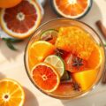 Fruitsalade met een krokantje