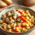 Funpasta met kip en stroganoffsaus