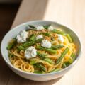 Fusilli met asperges en sesamzaadjes
