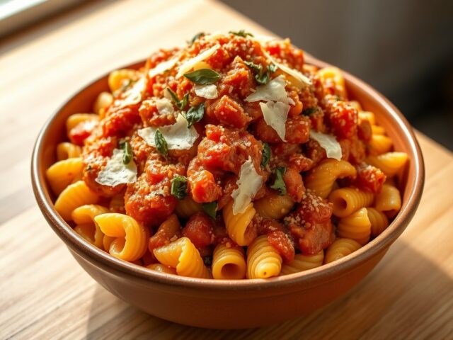 Fusilli met twee kazen