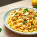 Fussilli met ricotta en notencrumble