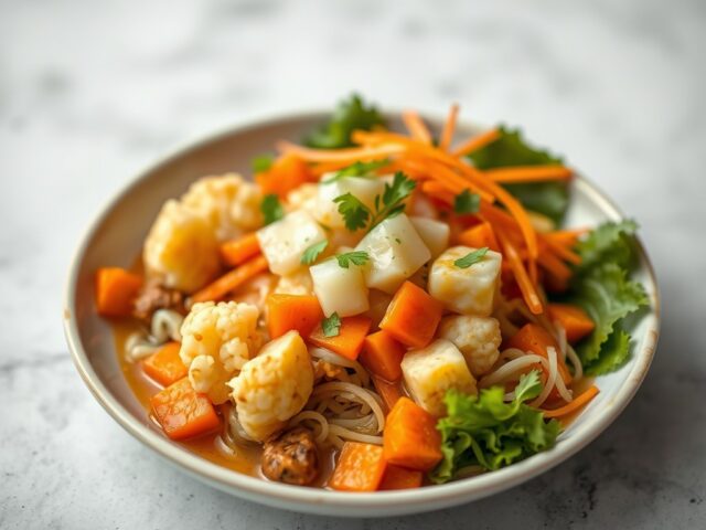 Gado Gado met warme katjangsaus — AI-gegenereerde illustratie