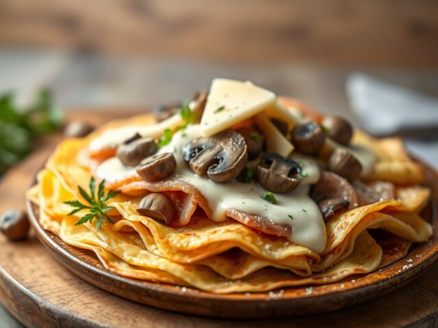 Galete met ham, champignons en kaas