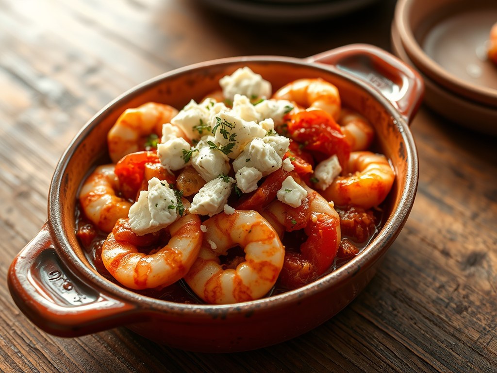 Gamba’s met feta, AI-gegenereerde illustratie