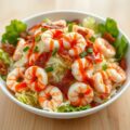 Gambasalada met een Chilidressing