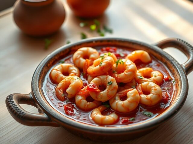 Garides me saltsa (Garnalen in tomatensaus)