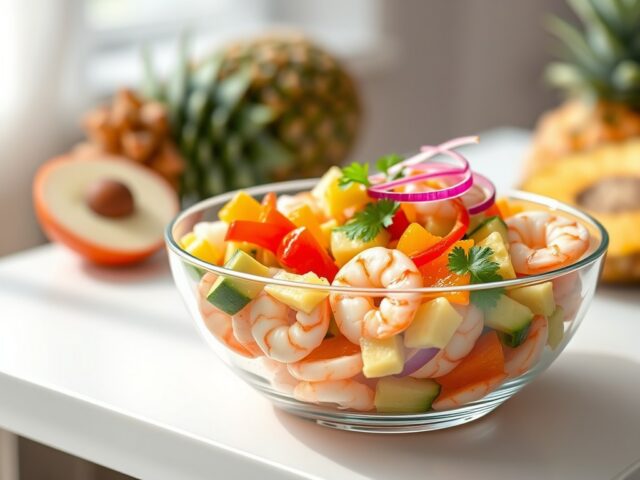 Garnaalsalade met verse ananas